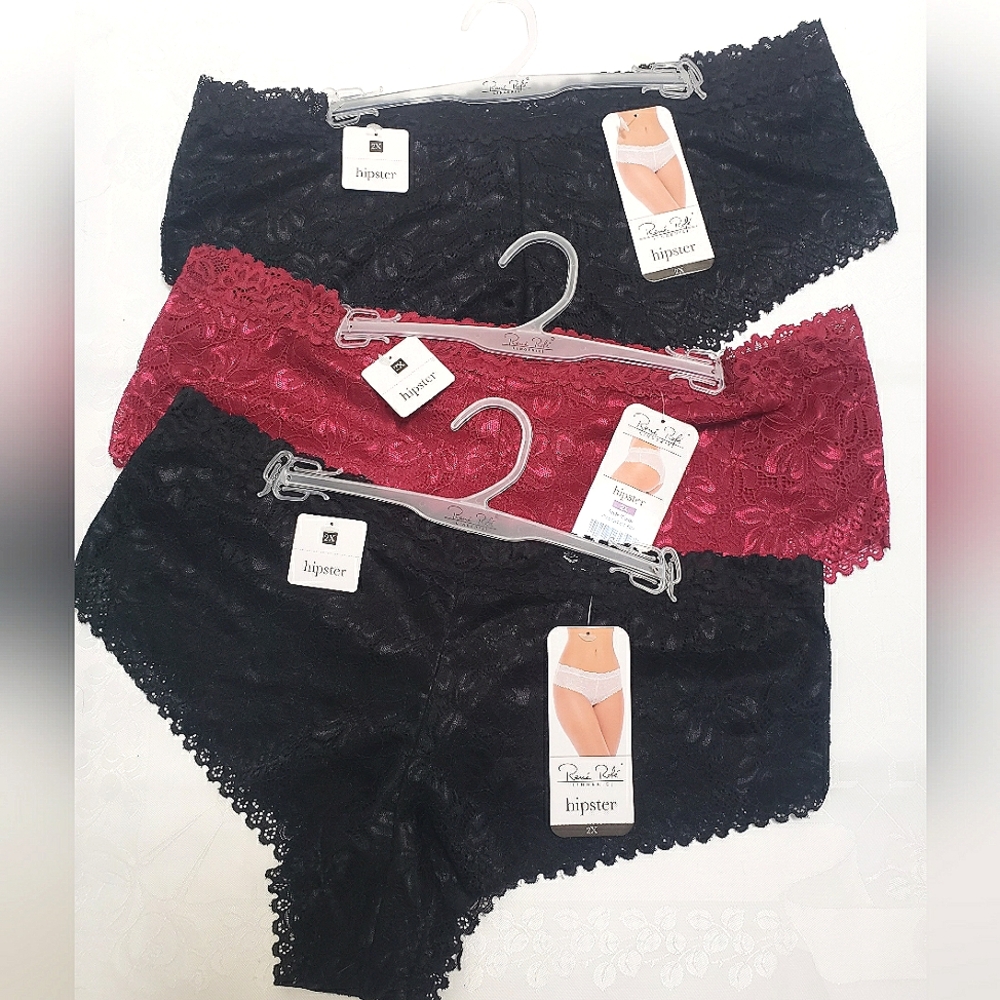 3 Rene Rofe Sexy Lace Hipsters Size 2X or 3X